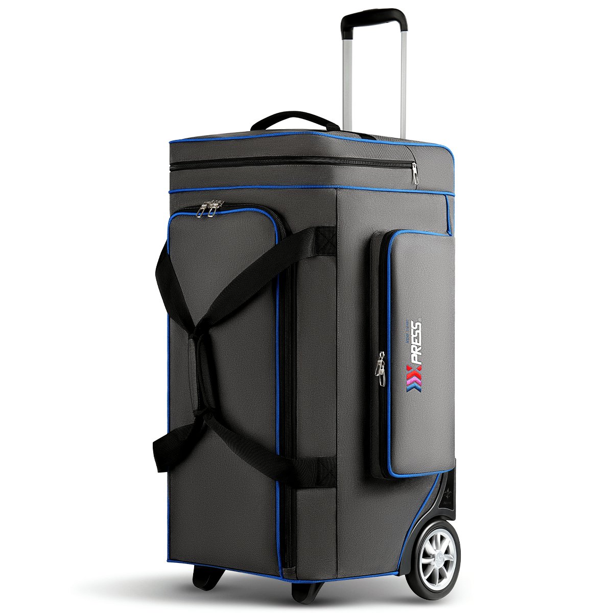 

New 30inch Rolling With Wheels And Handle,collapsible Travel Bag W/ Multiple Pockets,large Capacity Wheeled Luggage For Long/short Trips,，, Grey