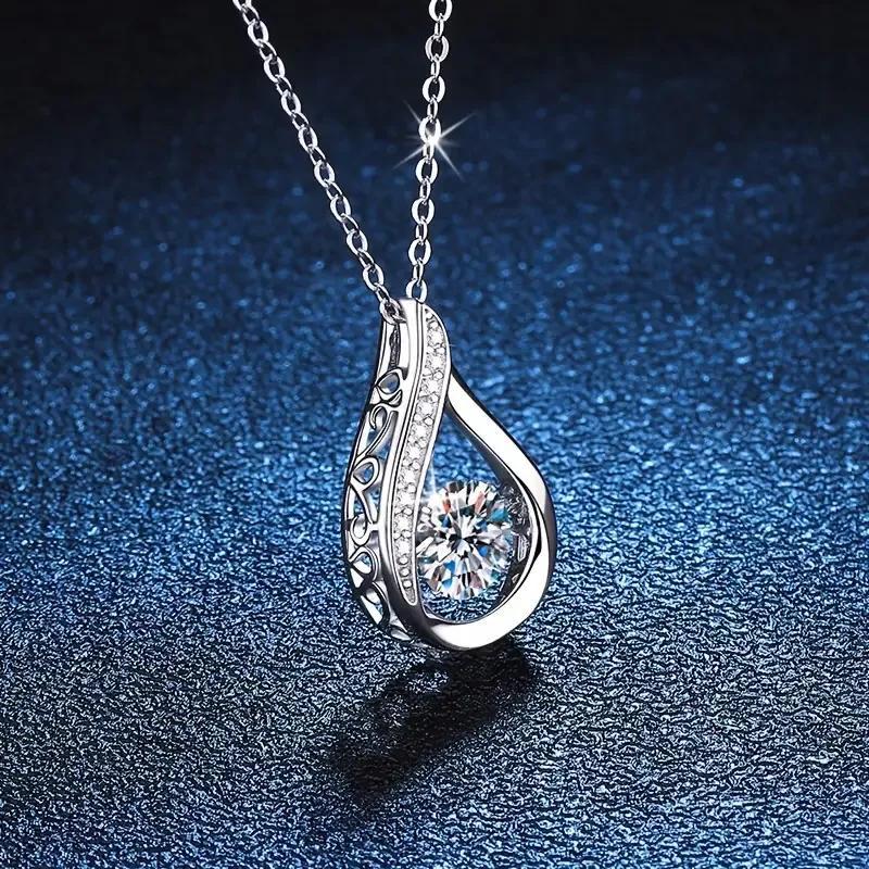 

1 925 1 Moissanite Necklace Drop Women' Pendant Necklace Engagement For , And