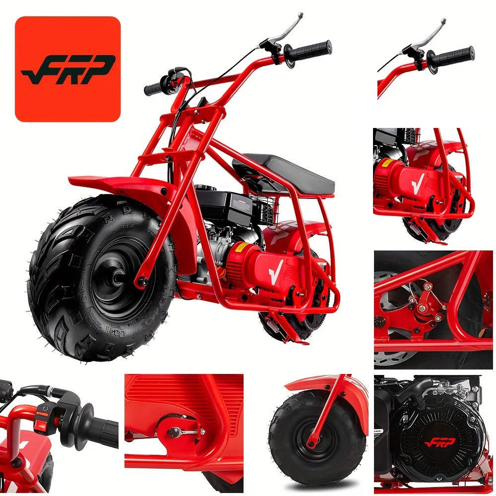 

Frp Gmb100 Mini Bike, 4-stroke Mini Bikes For Adults, Gas Powered Mini Dirt Bike, Off-road Motorcycle W/neck Gaiter, Weight Support Up To 220 Lbs 20mph