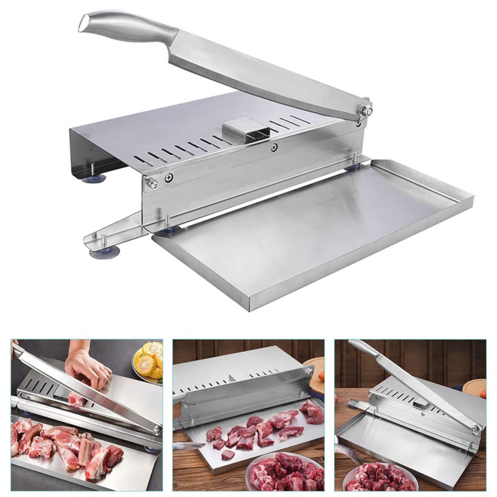 

Manual Ribs Meat Chopper, Stainless Steel Cutter Beef Household Vegetable Food Slicing Machine For Whole Chicken Rib Spine