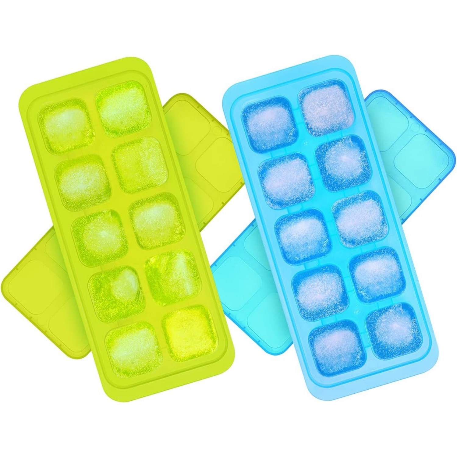 

Ice Cube Trays With Lid 20-cube Reusable Ice Cube Molds Food Grade Stackable Plastic Trays Square Mold