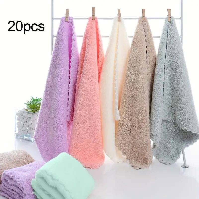 

20pcs Polyester And Brocade Double-sided Coral Velvet Fabric, Thickened High-density Coral Velvet Fabric, Pajamas, Blankets, Bath Towels, Hair Dryer Hood Fabrics