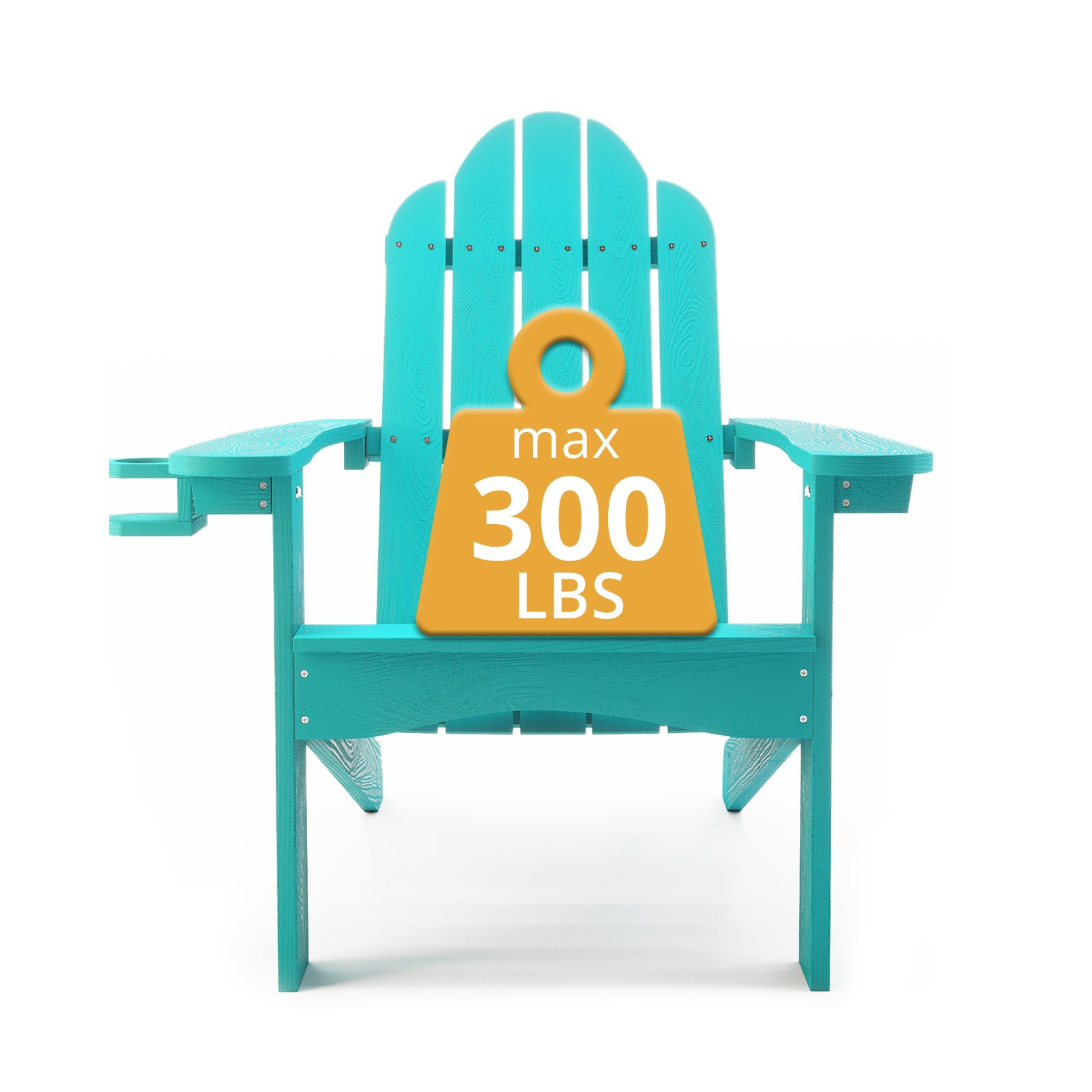 Outdoor Patio Chair, Weather Resistant Adirondack Chairs with Cup Holder, 300lbs Modern Adirondack Chair, HDPS Adirondack Chairs for Patio, Garden