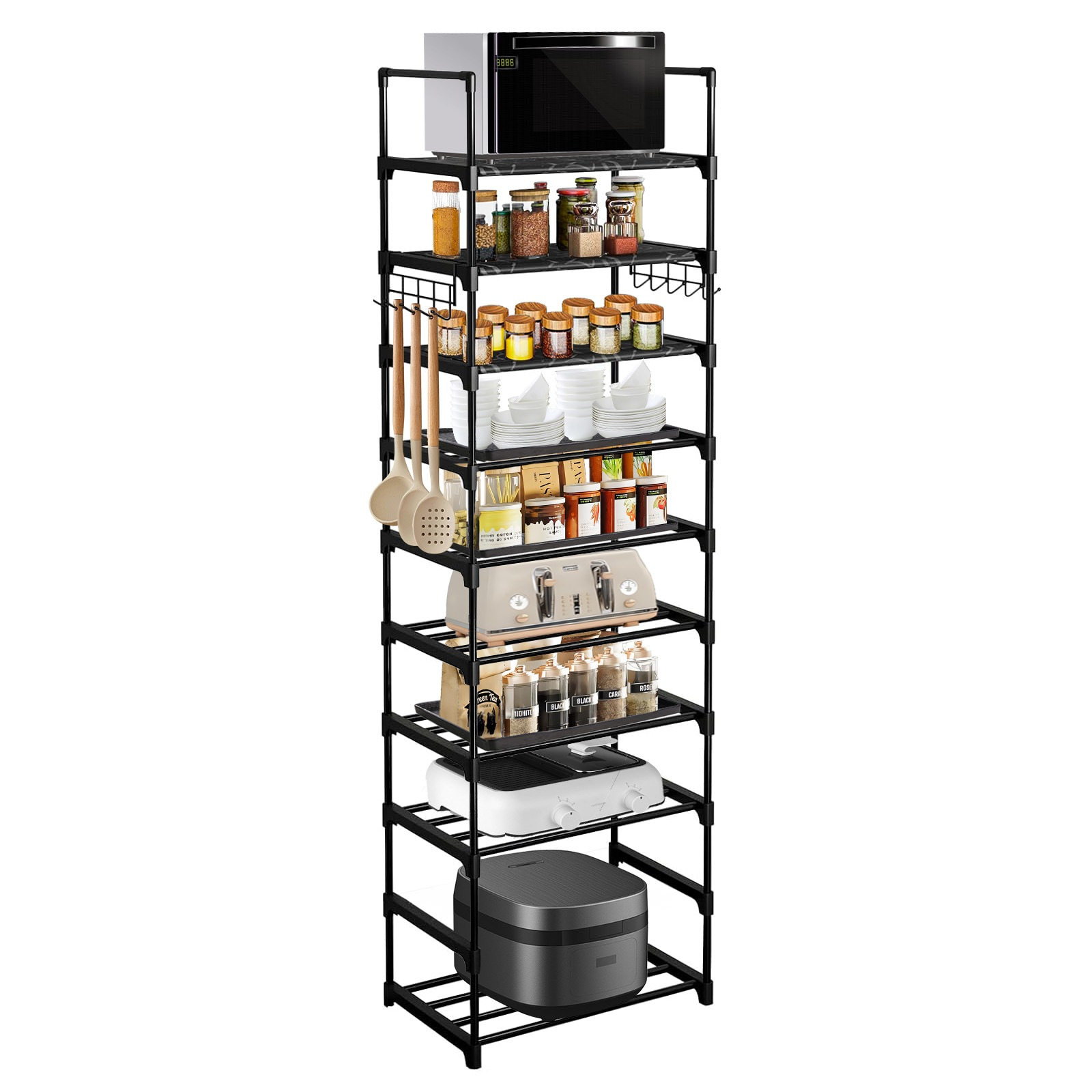 

Whonline Kitchen Shelf, 10-shelf Storage Shelving , Easy Assenbly, For Spice Jar, Bottle, Box