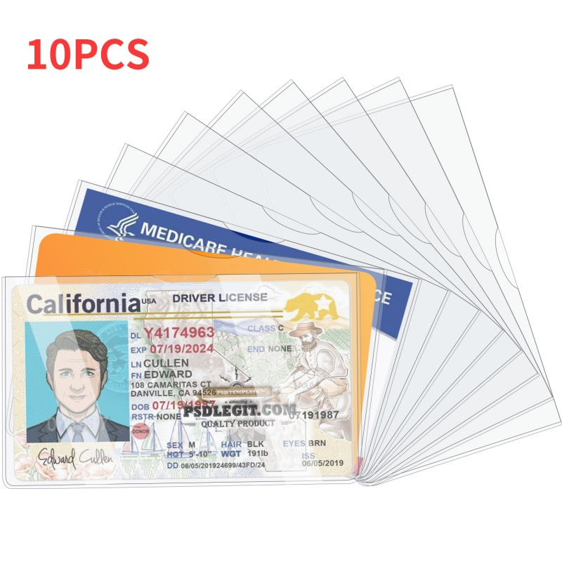 

Pvc Social Sleeves, 31 Mil Waterproof Credit Card Holders, Easy Insert & Remove Design, Office Desk Card Protector For Ssn & Medicare Cards