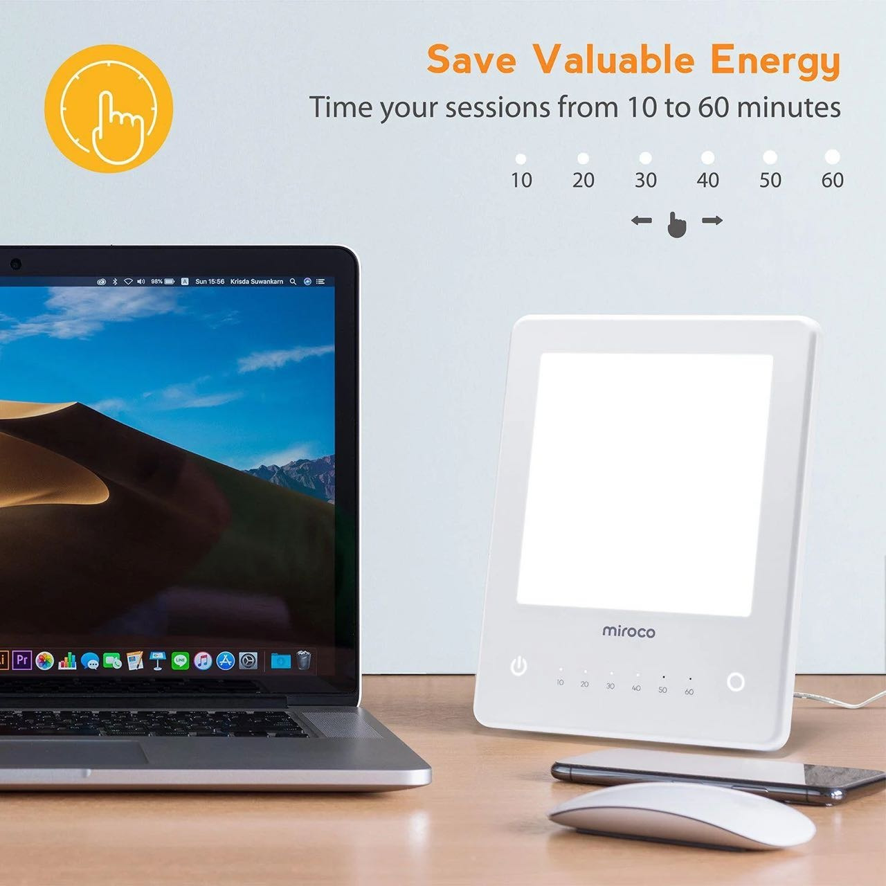 10,000 Lux UV-Free Light Therapy Lamp - Image 2