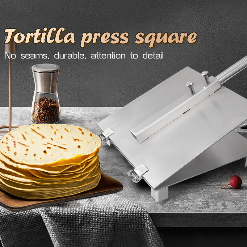 

Vivicreate Tortilla Press 10 Inch, Square Stainless Steel Tortilla Maker, Tortillera Pataconera, Flour Tortilla Press, , , Taco Press, Gray