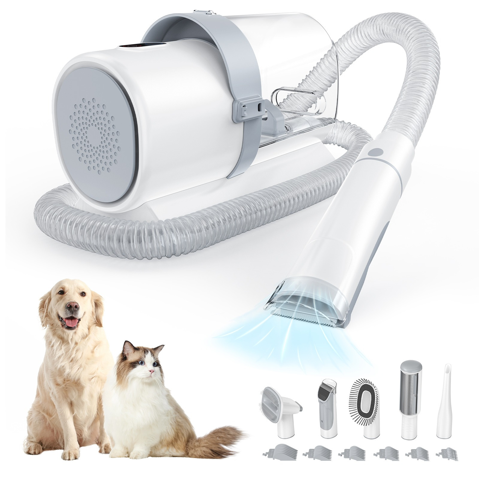 

Professional Pet Grooming Vacuum Kit With Cordless Dog Clippers, 2.5l Cup, 3 Suction , And 5 Groomer Tools For Cats, Dogs And Other Animals Hair Trimmer