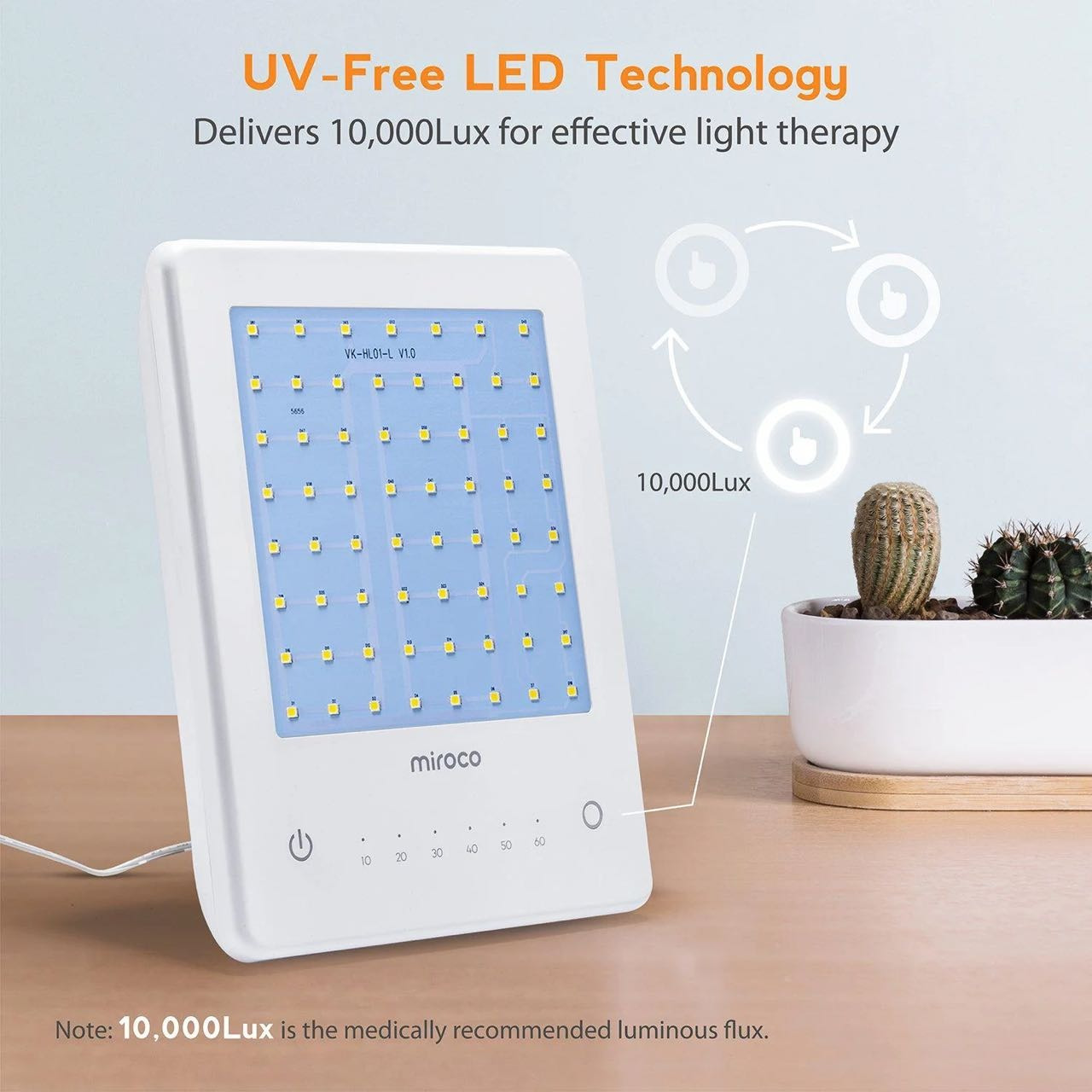 10,000 Lux UV-Free Light Therapy Lamp - Image 1