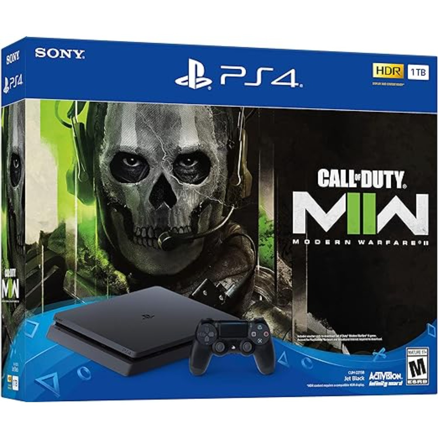 Sony PlayStation 4 Slim 1TB Black Game Console-CALL OF DUTY:MODERN WARFARE II (The controller does not have wireless function)