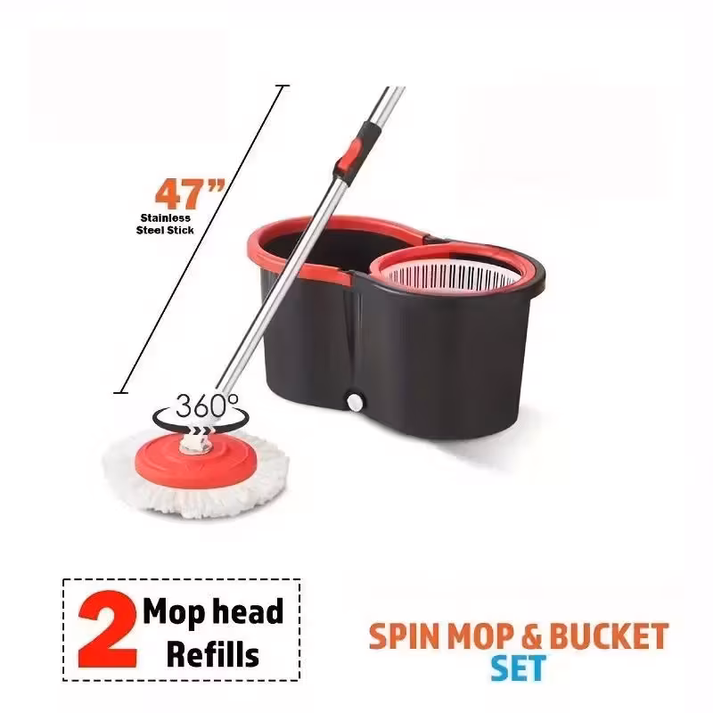 360 spin mop and   set for home wet dust mop for floor cleaning with 2 mop heads Product details 12
