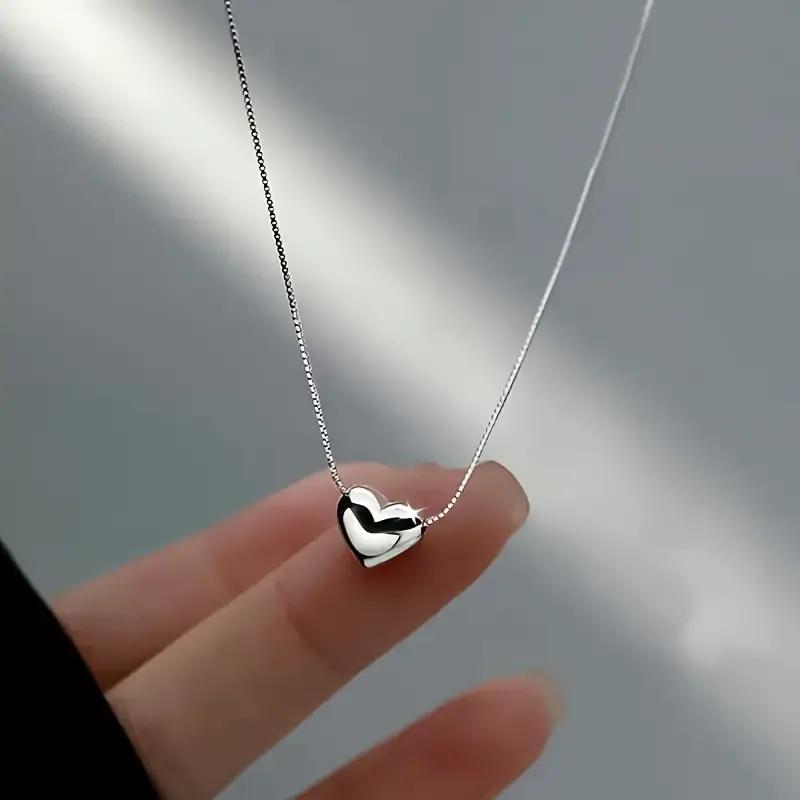 

Mini 925 Sterling Heart Pendant Necklace - Simple Yet Elegant Design, Hypoallergenic, Nickel-free, , And Long- Jewelry Decoration For Women And Girls