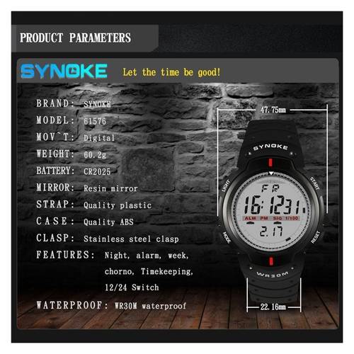 mens sports electronic watch luminous 24 hour date alarm led digital round wristwatch