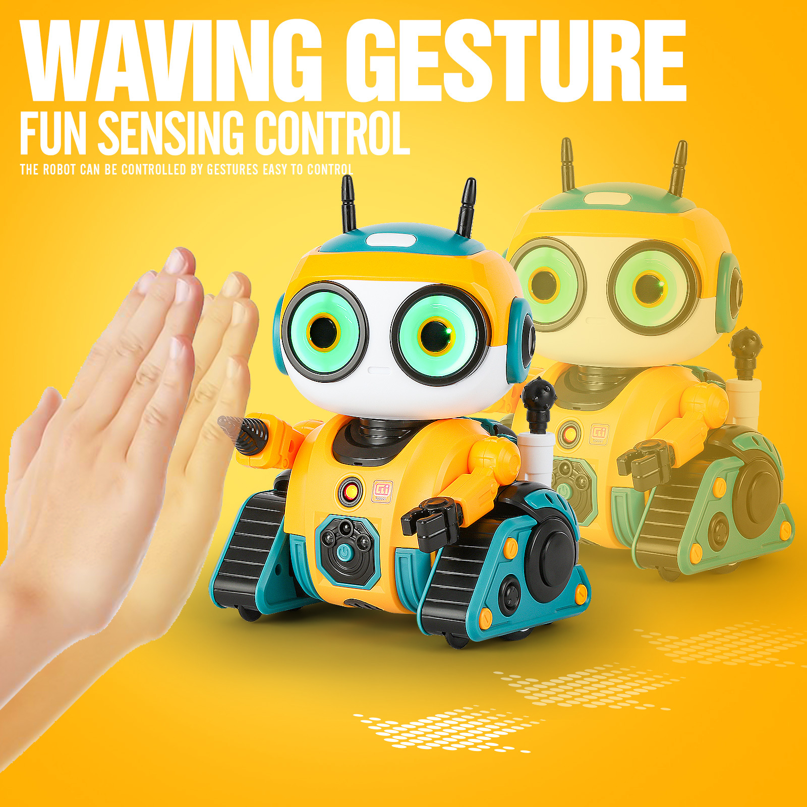 AI Interactive RC Robot facial expression Intelligent Remote Control Smart Robo with Magic Voice Record LED eyes Gesture Induction Programming Touch Induction Robot Gift for Kids