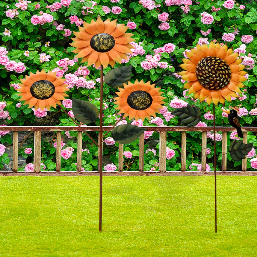 33.5''h 35.4''h metal sunflowers 4 parts vintage metal - Temu