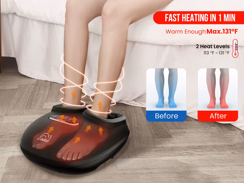 shiatsu foot massager with heat deep kneading compression vibration christmas gifts for dad and mom Product details 2