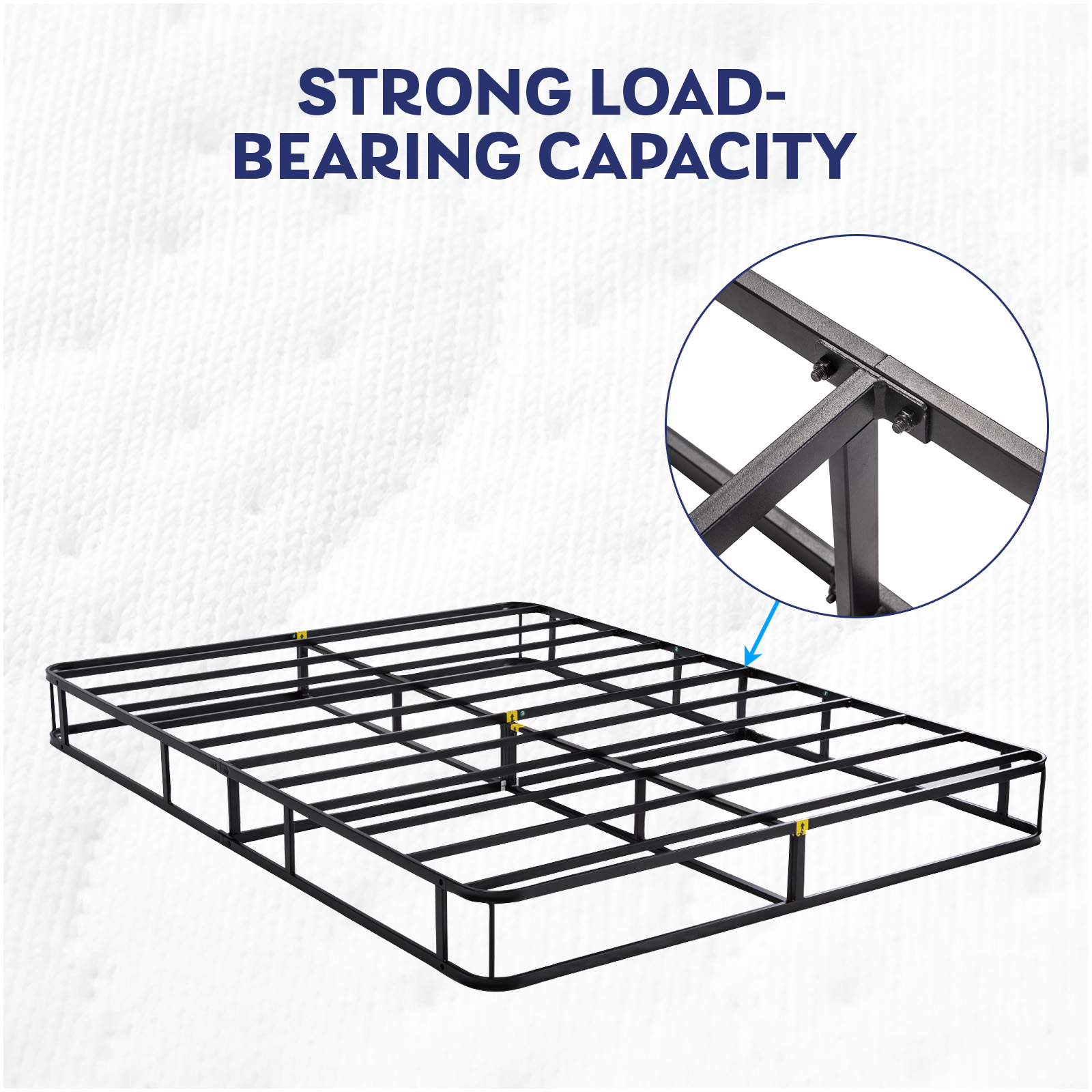 Twin Full Queen Spring 9 Inch Metal Boxspring With Non Slip Fabric Bed