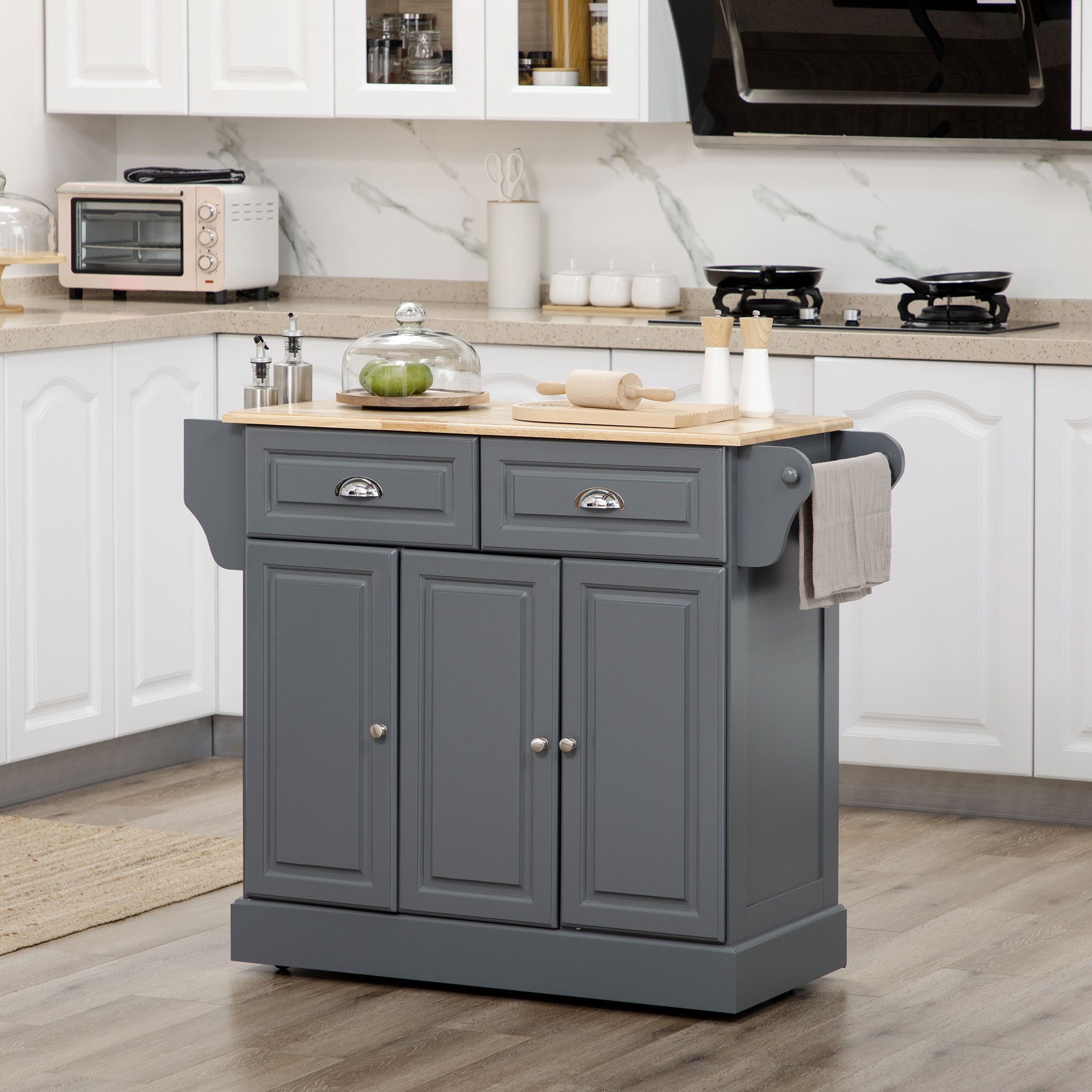 rolling kitchen island storage kitchen cart wheels - Temu