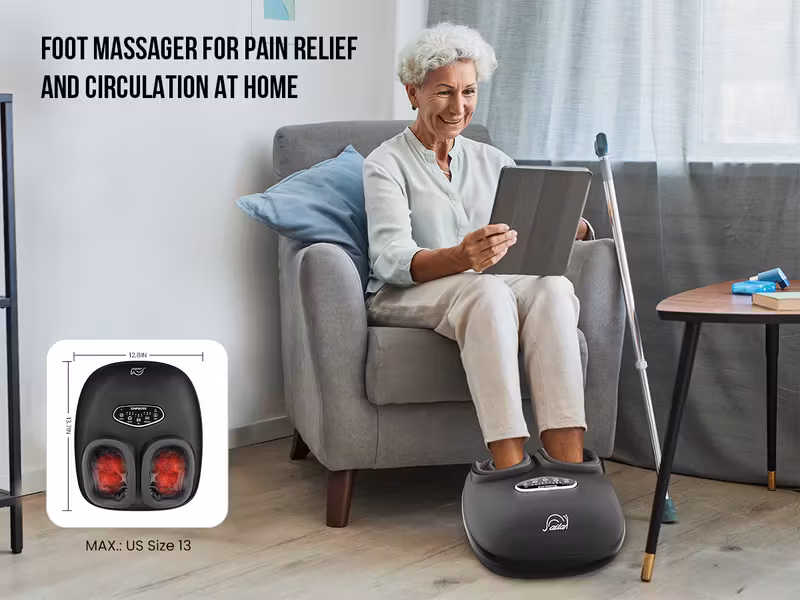 shiatsu foot massager with heat deep kneading compression vibration christmas gifts for dad and mom Product details 1
