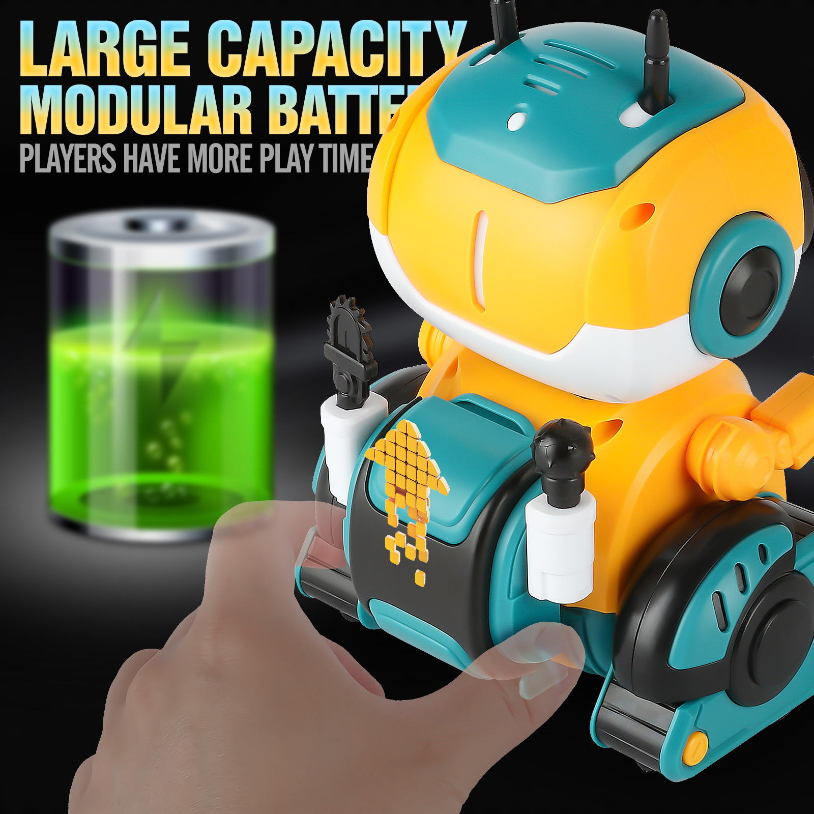 AI Interactive RC Robot facial expression Intelligent Remote Control Smart Robo with Magic Voice Record LED eyes Gesture Induction Programming Touch Induction Robot Gift for Kids