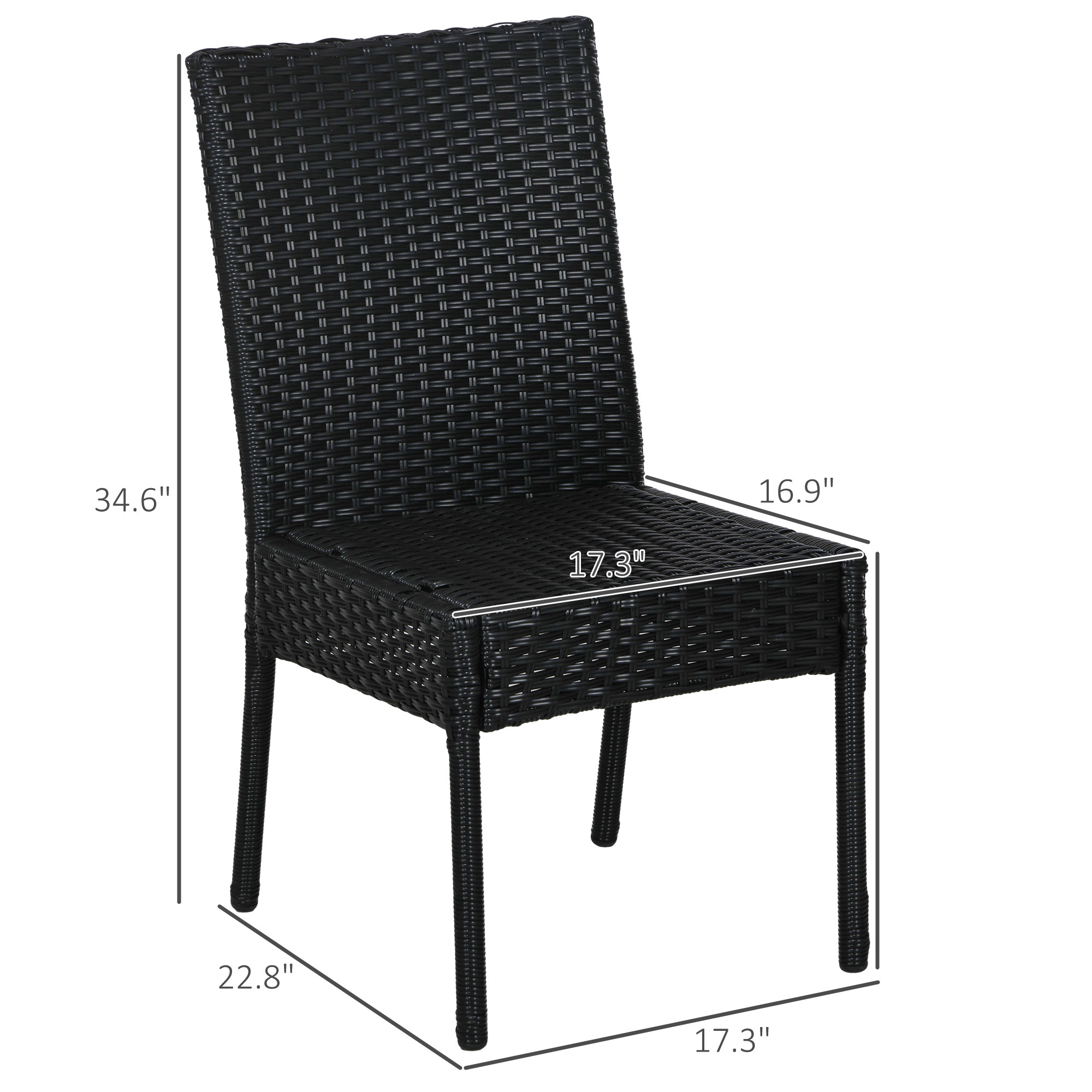 4 Pe Rattan Outdoor Dining Chairs Cushions Patio - Temu