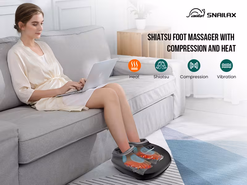 shiatsu foot massager with heat deep kneading compression vibration christmas gifts for dad and mom Product details 0