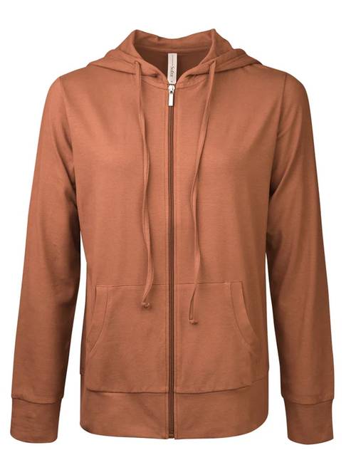 ladies single jersey zip up hoodie
