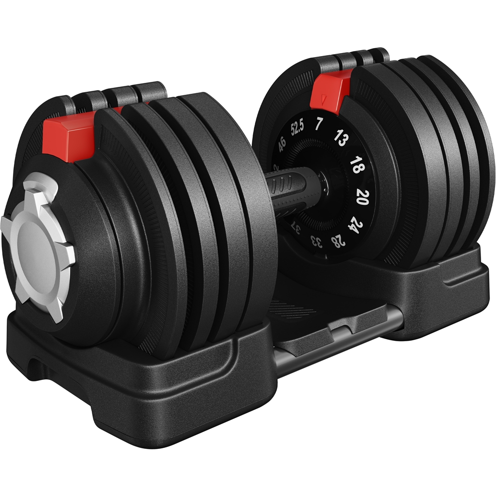 TEMU 12-in-1 Quick-adjust Dumbbell, 1-sec Adjustable Weights From 7lbs To 52.5lbs, Space-saving Design For Home Gym,