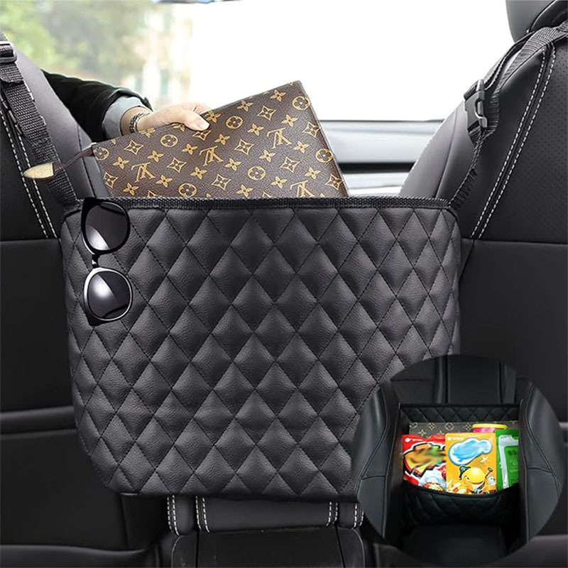 

Pocket Handbag Holderpurse Holder For Car Between Seatsleather Seat Back Organizer Mesh Large Capacity Baghandbag Between The 2 Seats Of The Car