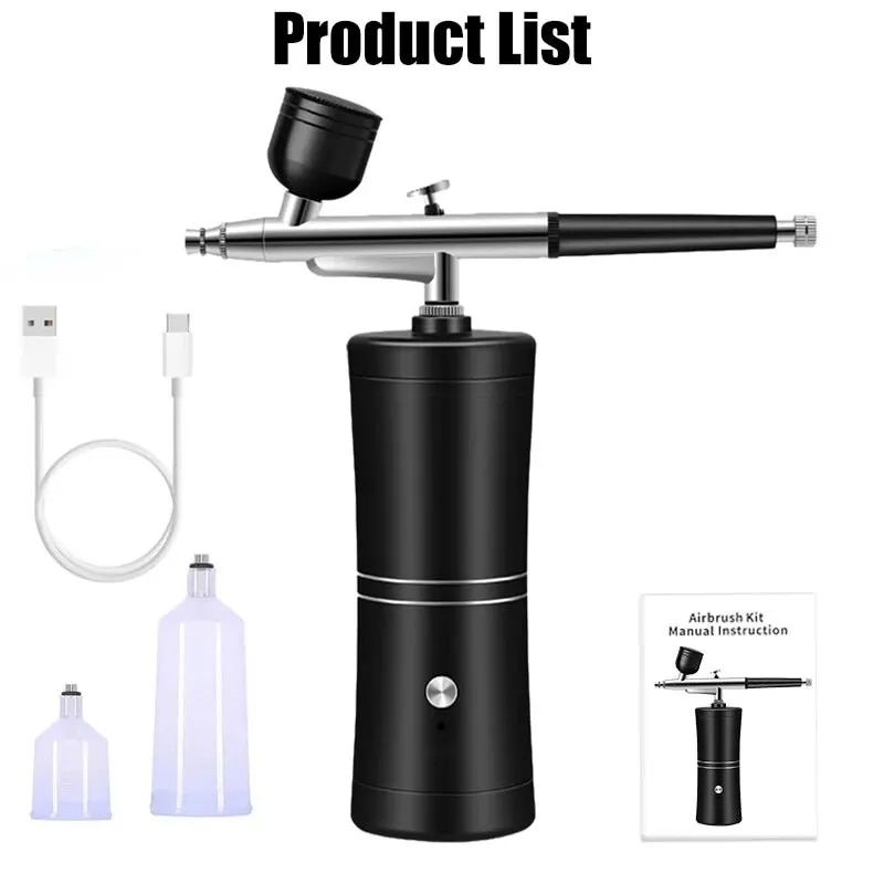 

Airbrush-kit Rechargeable Cordless Airbrush Compressor -auto Handheld Airbrush , Airbrush Set Portable Wireless For Barber, Art, Cake Decor, Makeup, Model