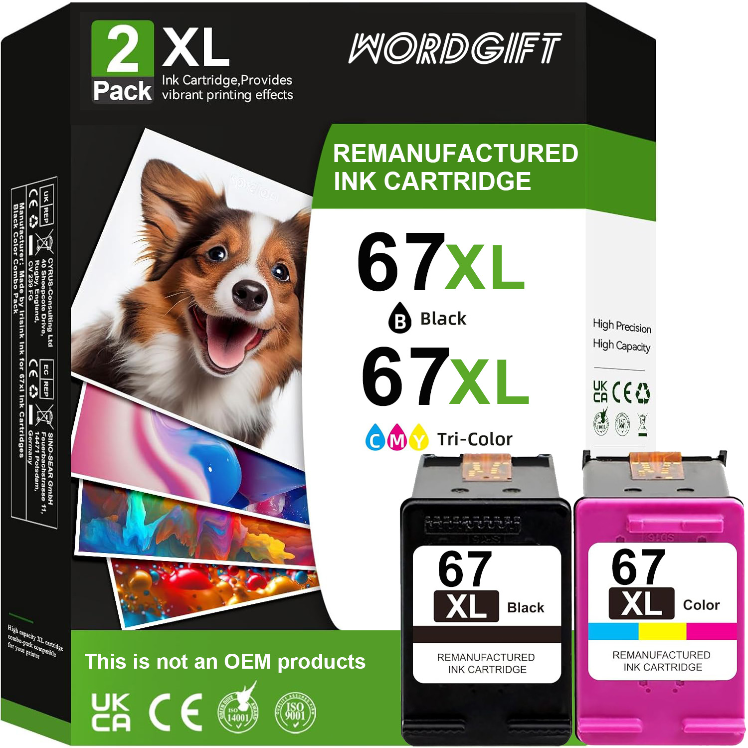 TEMU 67xl Ink Cartridge Replacement For Ink 67 67xl 67xxl Ink Cartridge Black/color For 4155e 2755e 4155 2700 6055 Printer (1 Black, 1 , 2 Pack)