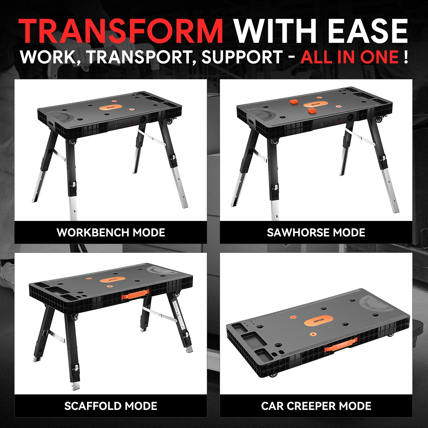 Heavy Duty Adjustable Height Folding Workbench Work Temu