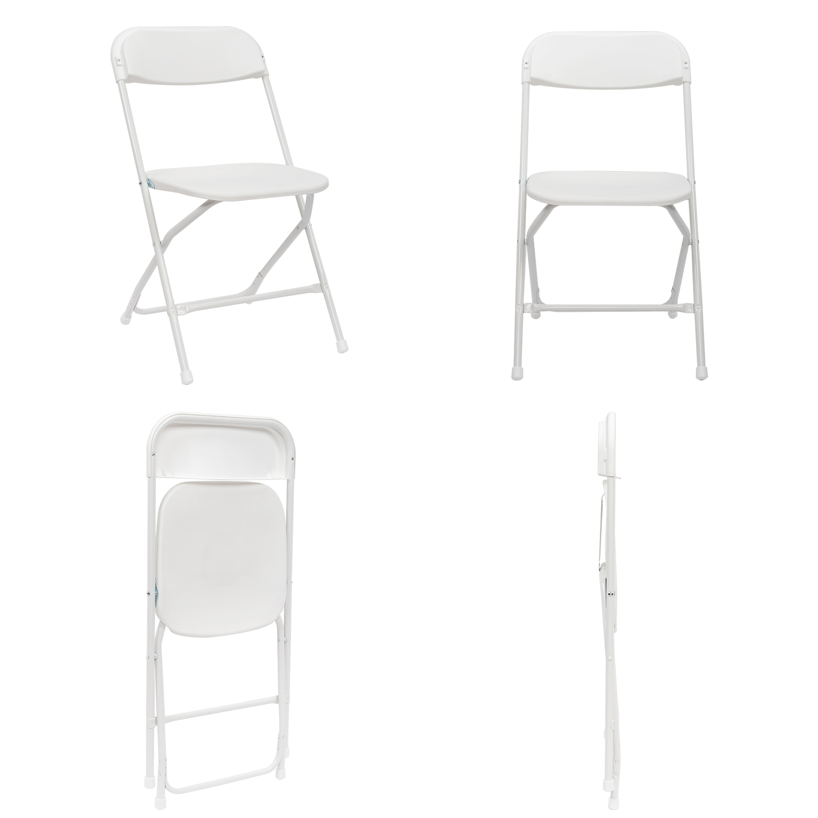 

6pcs Injection Molding Classic Garden Plastic Folding Chair White