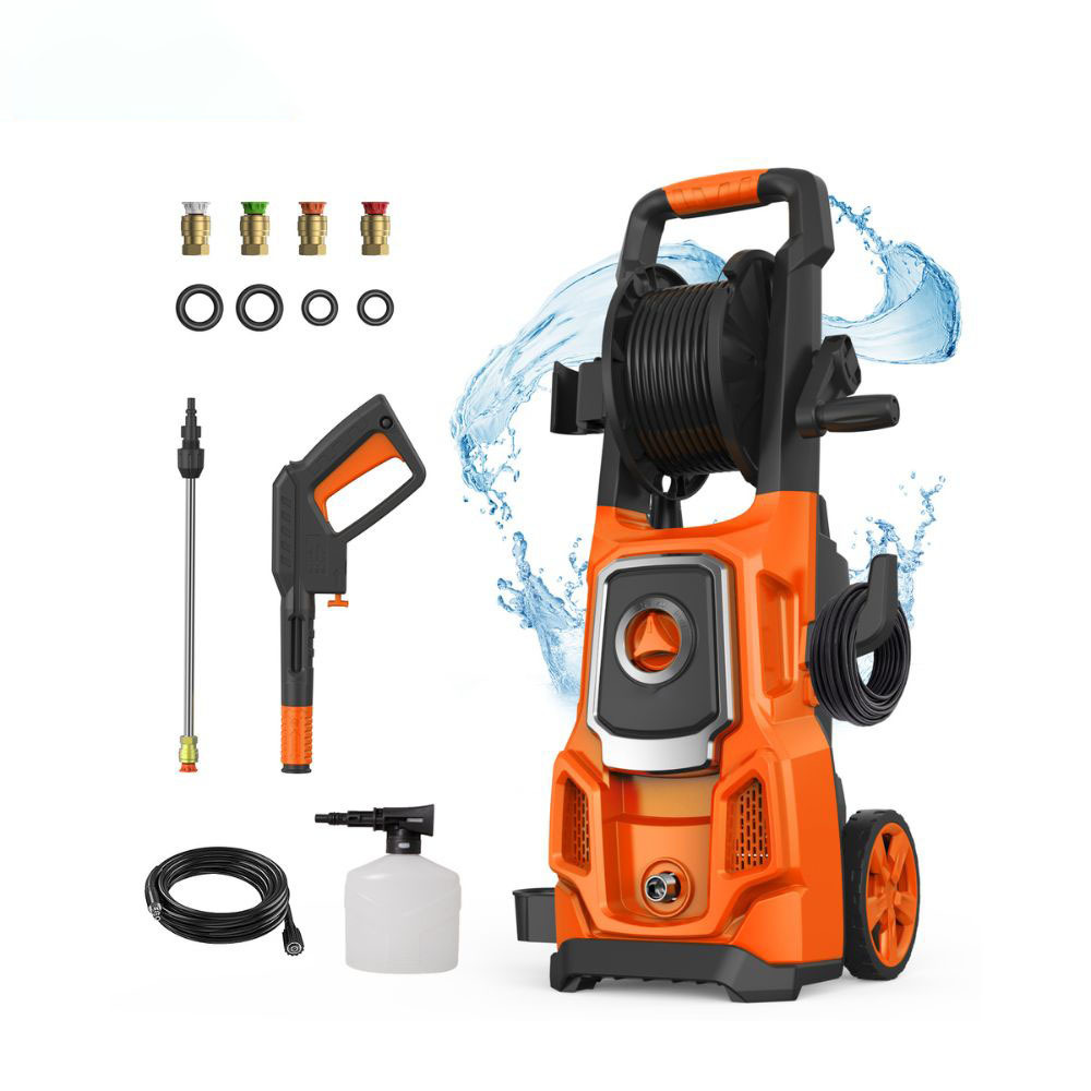 

4000psi Max 2.6 Gpm Electric High Pressure Washer, Power Washer With Hose Reel, Car Wash Machine With 4 Quick Connect Nozzles, Foam Cannon, For Cars, Patios, And Floor Cleaning