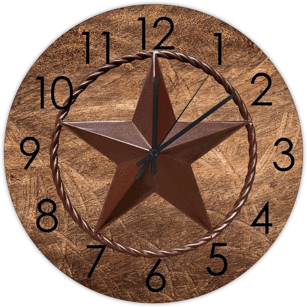 

Rustic Wall Clock Battery Operated Silent Wall Clock Rustic Western Country Home Decor For Farmhouse Bedroom Living Room Living Room Porch, Birthday Gifts,boyfriend Gift,gift For Best Friend