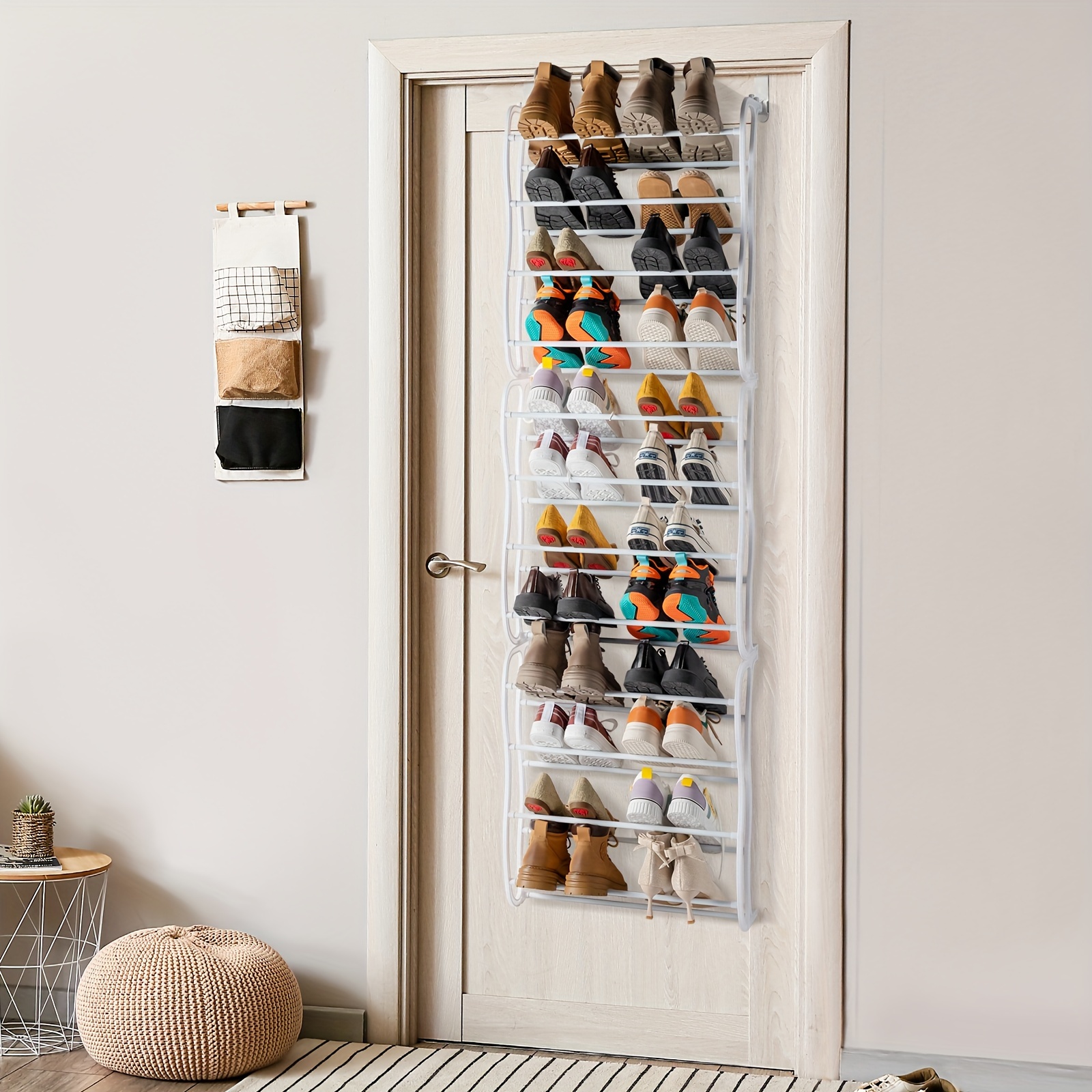 TEMU 12 Layers Wall-mounted Style Home Shoe Rack Home Storage Racks Shoe Racks Wall Mounted Racks White
