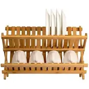 Bamboo Drying Rack 2 Tier Wooden Dish Drainer - Temu