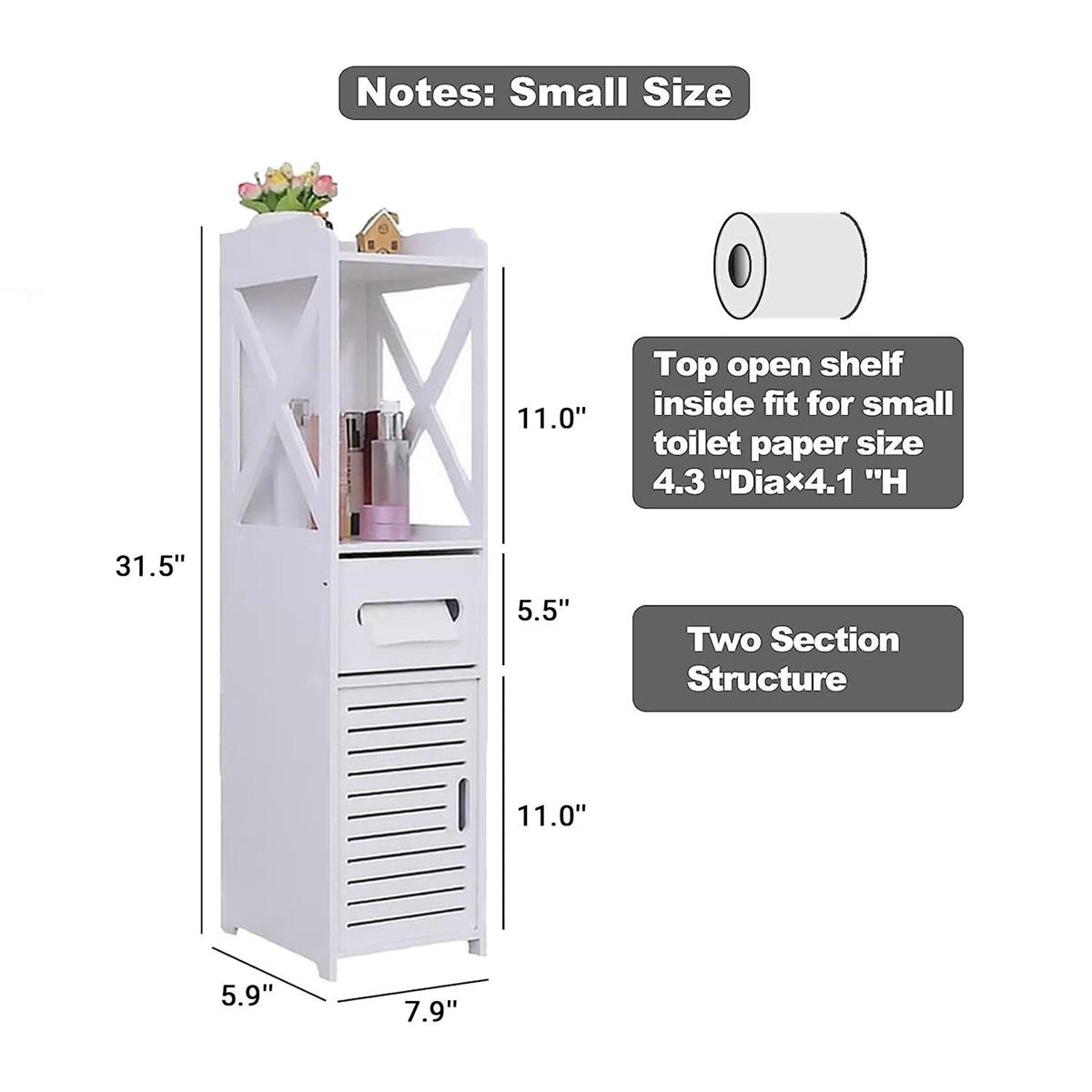 Bathroom Storage Organizer 1 Doors 3 Shelves 4 Tier Temu
