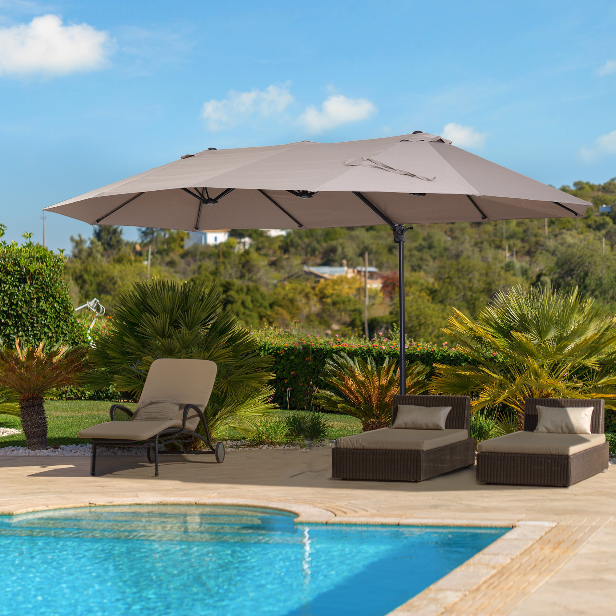 14ft patio umbrella double sided outdoor market - Temu