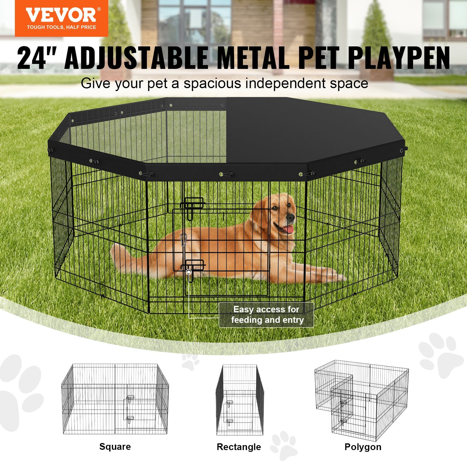 dog playpen 8 panels foldable exercise pen top Temu