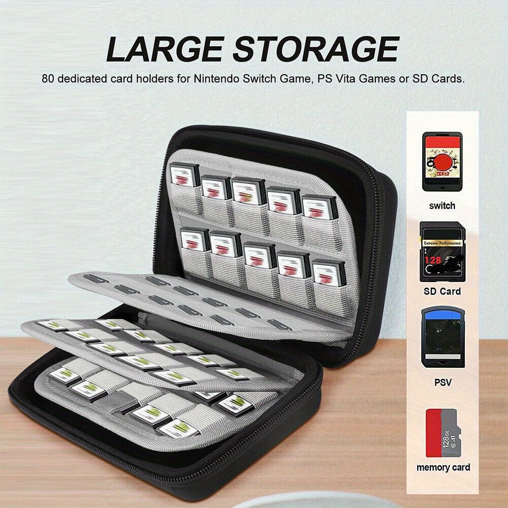 80 Game Card Holder Storage Case Switch/ps Vita /sd Temu