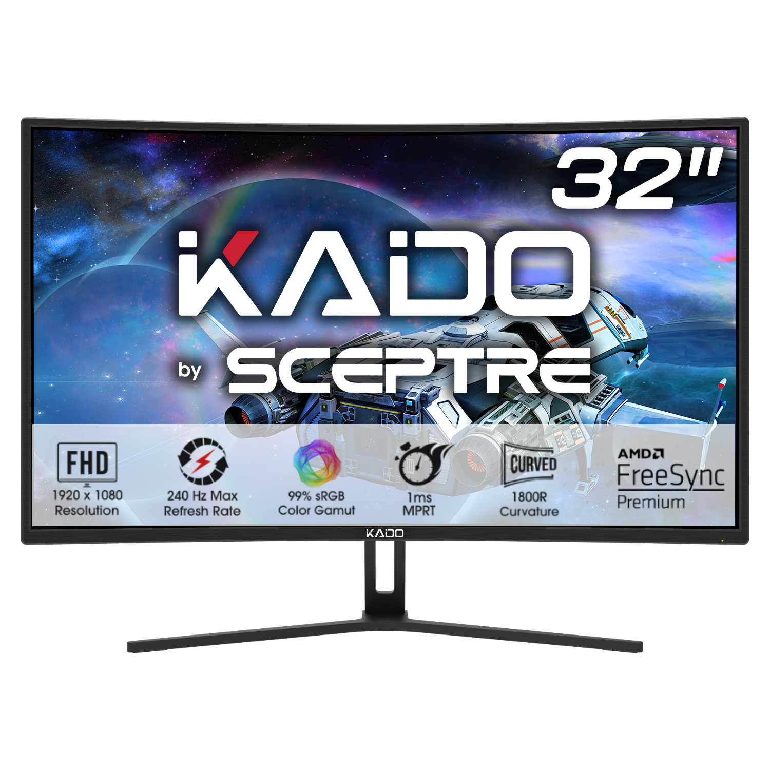 

By 32" 1920x1080 Curved 1800r Gaming Monitor 185hz Displayport 240hz Built-in Speakers Machine Black