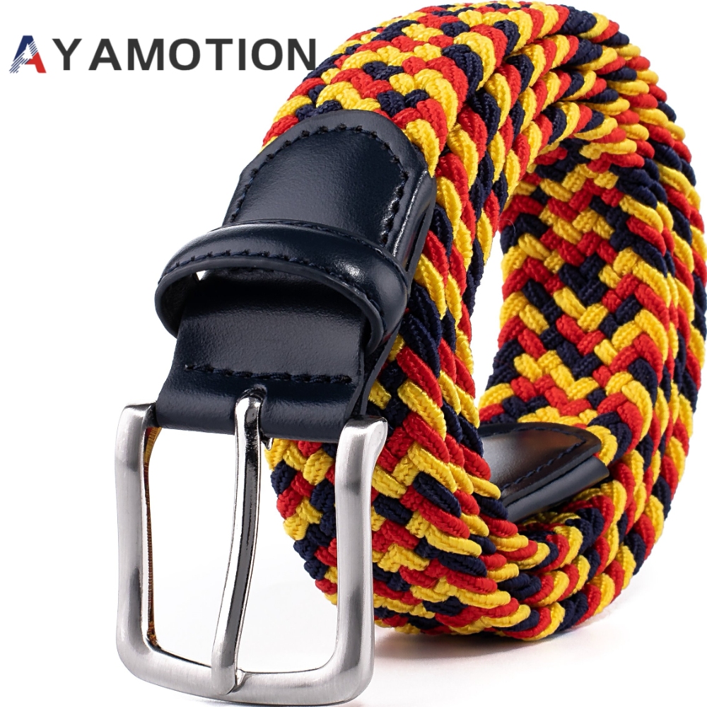 1PC/ Canvas Elastic Fabric Woven Stretch Braided Belts for Men Women  Junior with Multicolored Full Sizes Multicolored Golf Belts for Man For