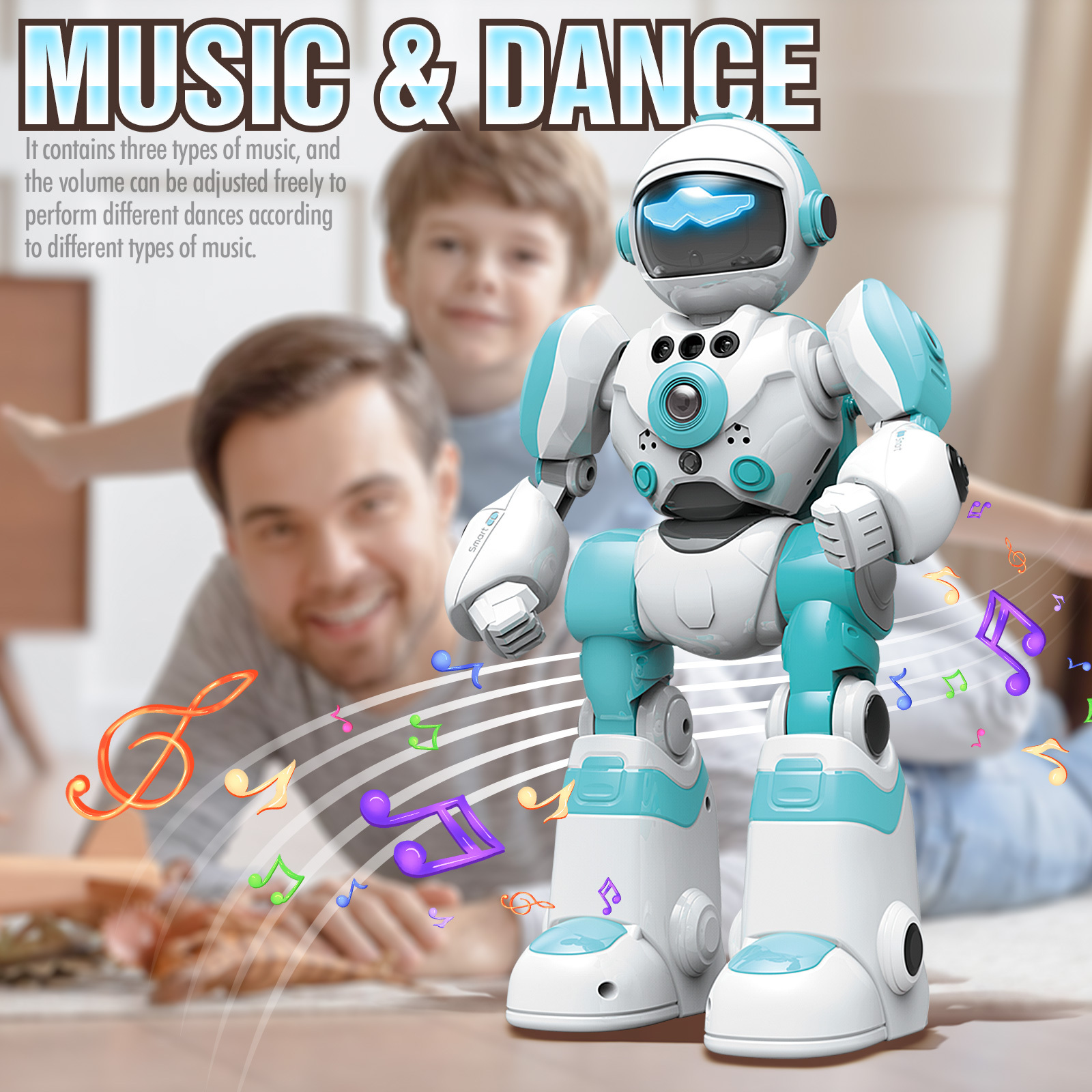 AI Voice Control Robot Remote Control Robo Toys RC Robots with Gesture Control LED and Voice Interactive Intelligent Warriors as Gift for Kids