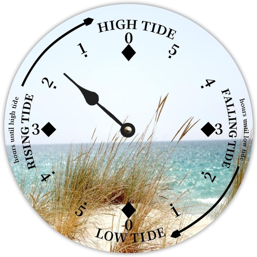 

Ocean Wave Seaside Coast Scenery Farmhouse Tidal Clock Nautical Moon Ocean Time High And Clock Decoration For Beach House Home For Fisherman 10", Gift For Her Gift Idea Couple