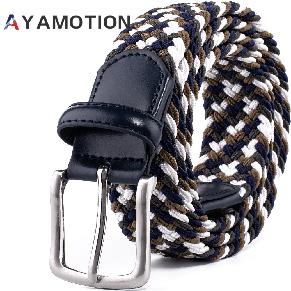 1PC/ Canvas Elastic Fabric Woven Stretch Braided Belts for Men Women  Junior with Multicolored Full Sizes Multicolored Golf Belts for Man For