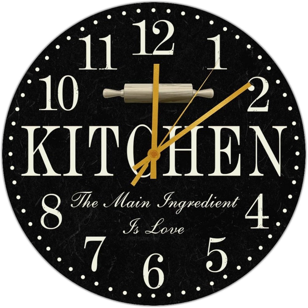 

Personalized Kitchen Kitchen Clocks Wall Battery Operated Non Ticking Wall Inch Modern Kitchen Black Clock Farmhouse Bedroom Clock Wall Hanging School Clock, Perfect Gift For Her, Birthday Gift