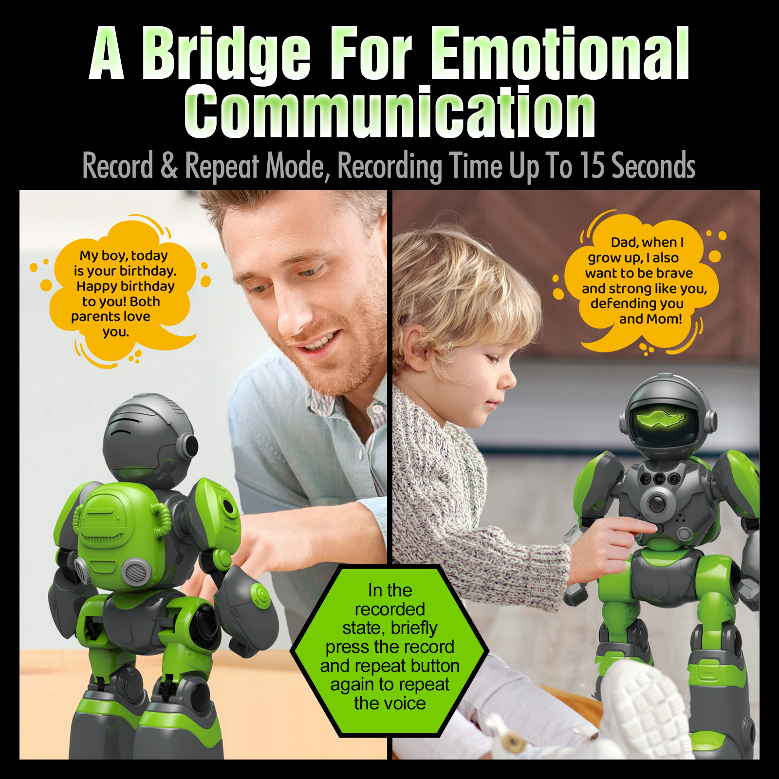 AI Voice Control Robot Remote Control Robo Toys RC Robots with Gesture Control LED and Voice Interactive Intelligent Warriors as Gift for Kids