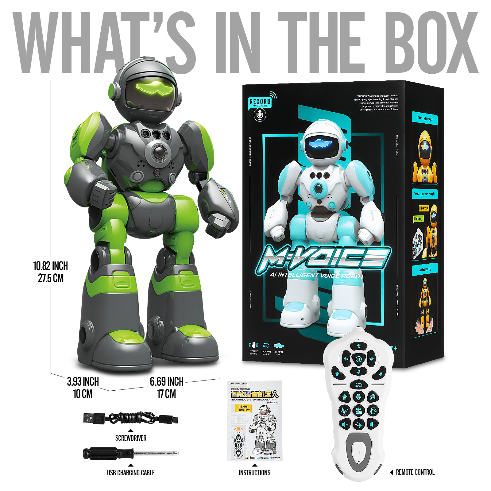 AI Voice Control Robot Remote Control Robo Toys RC Robots with Gesture Control LED and Voice Interactive Intelligent Warriors as Gift for Kids