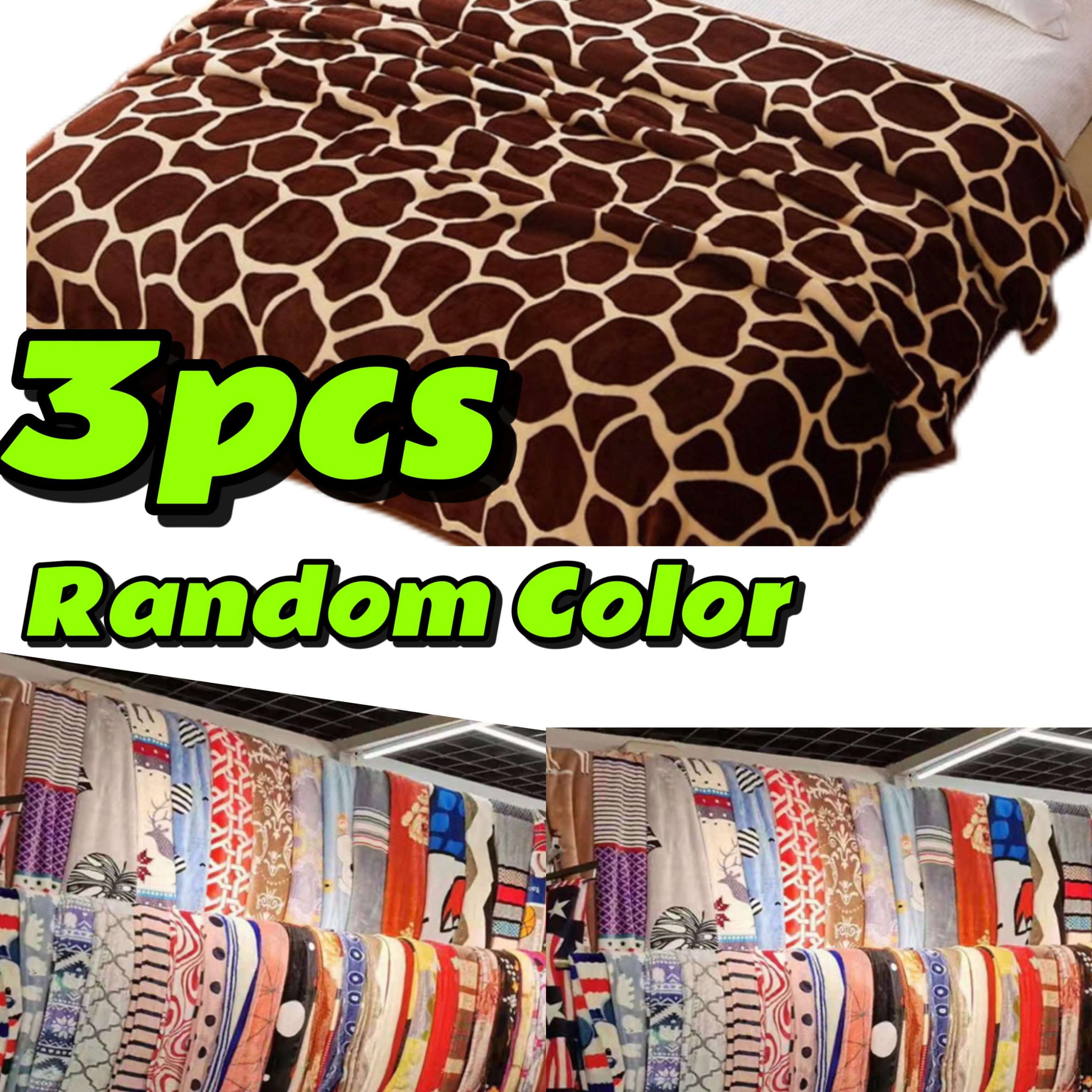 

3pc Random Color 72x75 Inches Flannel Bed Blanket, Warm Cozy Soft Blanket For Couch Bed Sofa